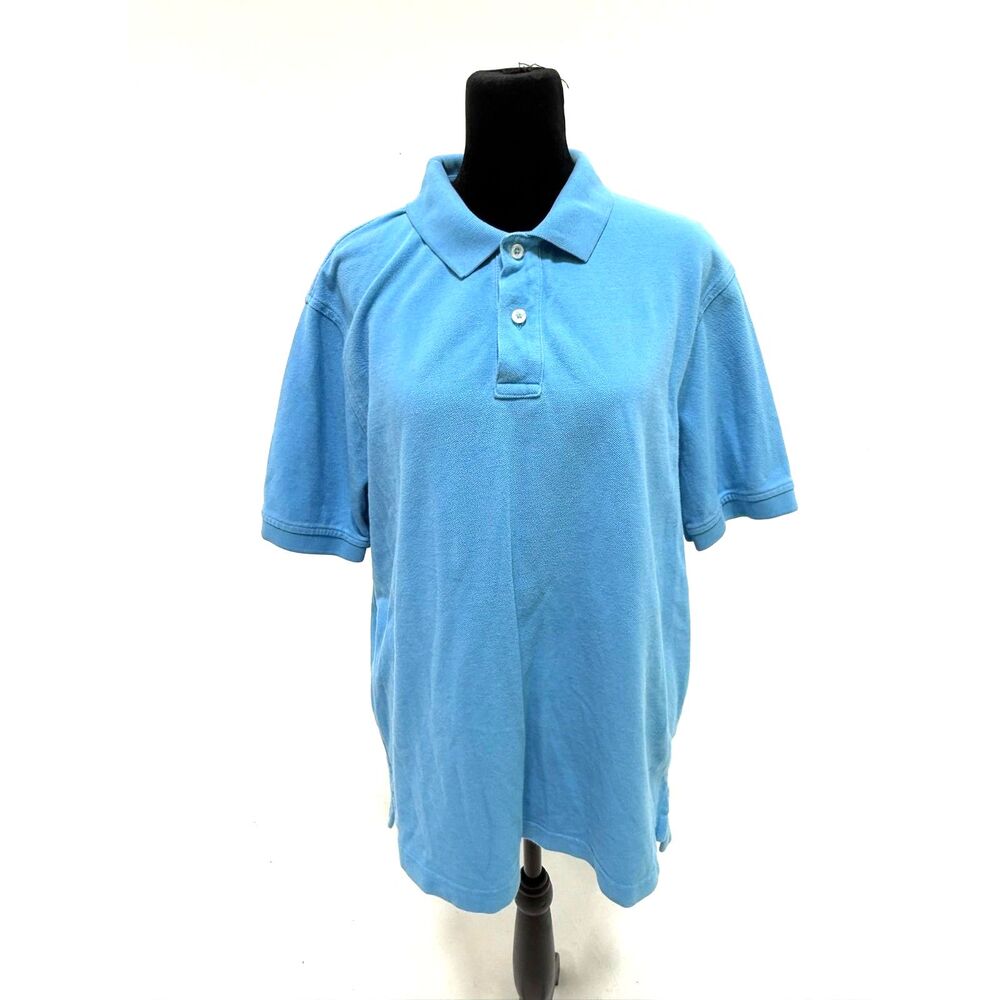 Land's End traditional fit aqua blue polo shirt